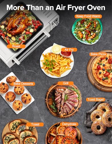 Nuwave Bravo Pro Smart Air Fryer Toaster Oven Combo, Airfryer Convection Oven Countertop, 10-in-1 Functions with Quicker & Even Crisp Technology, 1800W, 50-450°F, PFAS-Free, 21QT, Vanilla Cream - My Kitchen Products
