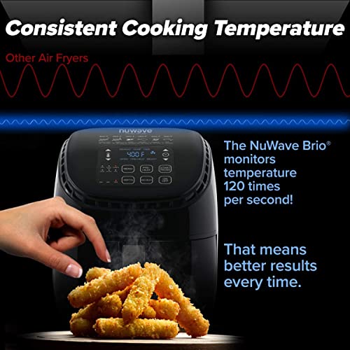 Nuwave Brio 3-Qt Air Fryer, Touch Screen Digital Controls & Easy to Read Display, 100°F- 390°F Temp Controls in 5° Increments, Linear Thermal (Linear T) Technology, Built-In Safety Features (Renewed) - My Kitchen Products