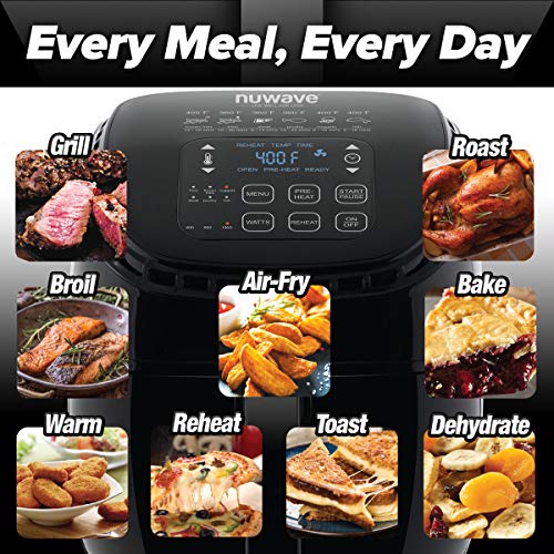 NUWAVE Brio 3-Quart Digital Air Fryer One-Touch Digital Controls, 6 Easy Presets, Precise Temperature Control, Recipe Book, Wattage Control, Preheat and Reheat - My Kitchen Products