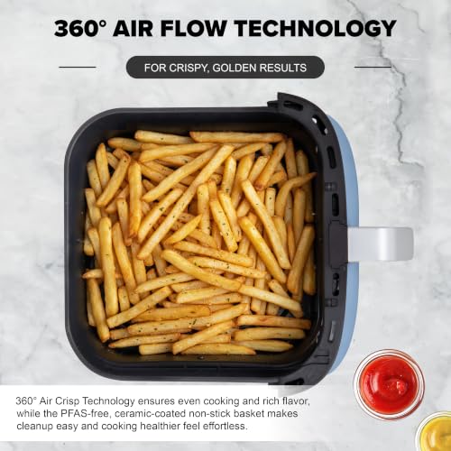 Nuwave Brio Plus 6-in-1 Air Fryer, 7-Qt Large Capacity, 50°F–400°F Precise Temp Control, Non-Toxic PFAS-Free Nonstick, Air Fry, Bake, Roast, Toast, Dehydrate, Reheat, 100 Presets, Dishwasher Safe - My Kitchen Products