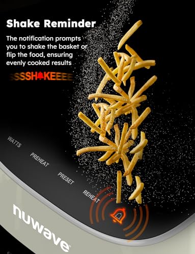 Nuwave Brio Plus 8 Qt Air Fryer, PFAS Free, New & Improved, Digital Touch Screen, Cool White Display, 50°F~400°F in Precise 5°, 5 Cook Functions, 100 Presets & 50 Memory, 3 Wattages 700, 1500, 1800 - My Kitchen Products