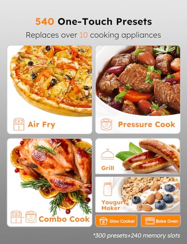 Nuwave Duet Air Fryer, Electric Pressure Cooker & Grill Combo, 540 IN 1 Multicooker with 3 Removable Lids, Slow Cook, Sautés, Dehydrator, 18/10 SS Pot, Sure-Lock Safety Tech & 13 Deluxe Accessories - My Kitchen Products