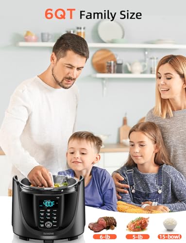 Nuwave Duet Electric Pressure Cooker & Air Fryer Combo, 450 IN 1 Slow Cooker & Grill with Integrated Digital Temp Probe, 6qt SS Pot, Adjustable High/Low Pressure, Built-in Sure-Lock Safety Tech - My Kitchen Products