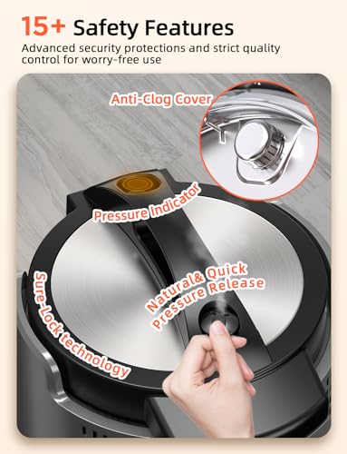 Nuwave Duet Electric Pressure Cooker & Air Fryer Combo, 450 IN 1 Slow Cooker & Grill with Integrated Digital Temp Probe, 6qt SS Pot, Adjustable High/Low Pressure, Built-in Sure-Lock Safety Tech - My Kitchen Products