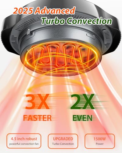 Nuwave Oven Pro Plus Air Fryer, Infra-Red Countertop, 2025 Advanced Convection, No Defrosting or Preheating, Cook Fresh or Frozen, Durable Power Dome, 100 Presets & 50 Memory, PFAS Free, Black - My Kitchen Products