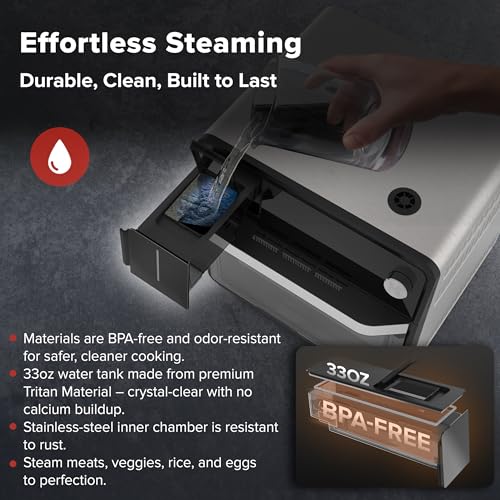 Nuwave PFAS-Free Steam Oven & Air Fryer, All-in-One Convection Cooker with Precision Steam Control, Toast, Air Fry, Sous Vide, Steam & More, Juicier Meats, 120 Presets, 50–450°F, Stainless Steel - My Kitchen Products