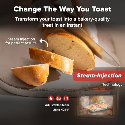 Nuwave PFAS-Free Steam Oven & Air Fryer, All-in-One Convection Cooker with Precision Steam Control, Toast, Air Fry, Sous Vide, Steam & More, Juicier Meats, 120 Presets, 50–450°F, Stainless Steel - My Kitchen Products