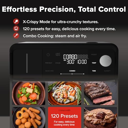 Nuwave PFAS-Free Steam Oven & Air Fryer, All-in-One Convection Cooker with Precision Steam Control, Toast, Air Fry, Sous Vide, Steam & More, Juicier Meats, 120 Presets, 50–450°F, Stainless Steel - My Kitchen Products