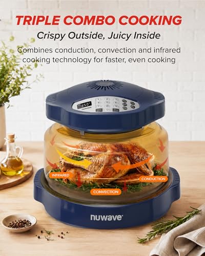 Nuwave Pro Plus 2 Air Fryer Oven, Infrared Countertop Convection, No Defrost No Preheat, Triple Combo Heating, 10-in-1 Multicooker, PFAS & BPA Free, 10LB Capacity, Dishwasher Safe Parts, 20660V03U - My Kitchen Products