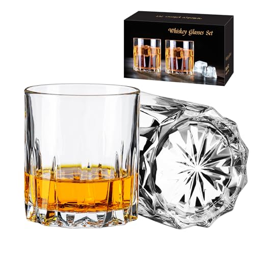Ocean ice Whiskey Glasses, Bourbon Glass 11 oz, Whiskey Glasses Set of 2, Old Fashioned Glasses, Whisky Glass