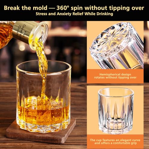 Ocean ice Whiskey Glasses, Bourbon Glass 11 oz, Whiskey Glasses Set of 2, Old Fashioned Glasses, Whisky Glass Sets, Rocks Glasses for Bourbon, Scotch, Cognac, Cocktails Dishwasher Safe Christmas - My Kitchen Products