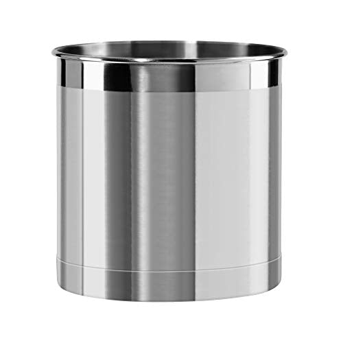 Oggi Stainless Steel Jumbo Utensil Holder - 7" Utensil Caddy, Weighted Base for Stability - Extra Large Utensil Crock