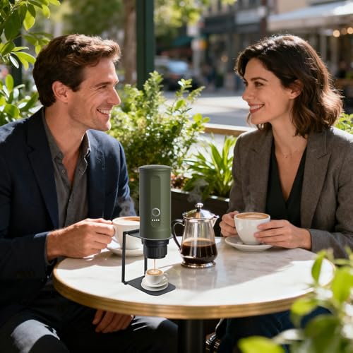 OGNWFUNK Stand Compatible with Outin Nano – Portable Foldable Coffee Maker Stand with Base, Espresso Machine Holder for Home, Desk, and Travel (Black) - My Kitchen Products