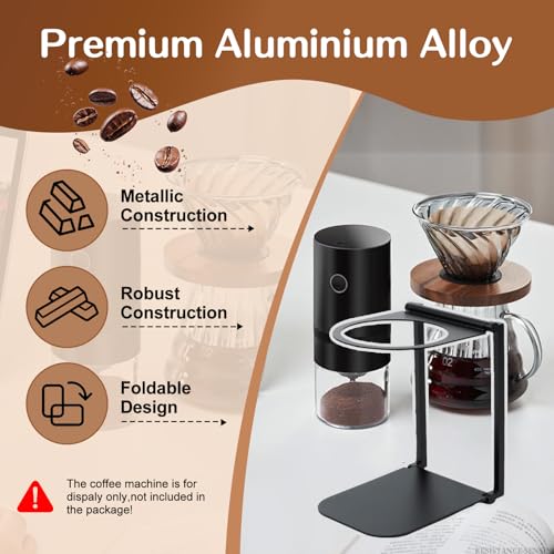OGNWFUNK Stand Compatible with Outin Nano – Portable Foldable Coffee Maker Stand with Base, Espresso Machine Holder for Home, Desk, and Travel (Black) - My Kitchen Products