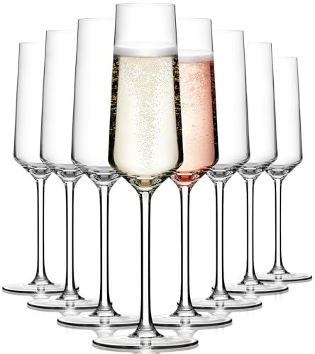 OJA Champagne Flutes Glass Set of 8, Crystal 7oz Champagne Glasses for Prosecco,Sparkling Wine, Mimosa, Ideal for Weddings