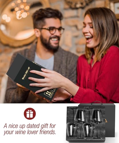 OJA Red Wine Glasses Set of 4, Large Burgundy Glasses 23 OZ, Hand Blown Crystal Glass Light, Clear, Best for Wine tasting, Birthday, Christmas, Anniversary, Father's Day - My Kitchen Products