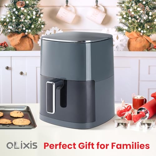 OLIXIS Air Fryer 6 Quart with Window Square Airfryer 12-in-1 Air Frys, Roast, Reheat, Dehydrate, Bake, Steam, Fries, Custard, Chicken, Wings, Sea Food, Vegetabels,400F, White - My Kitchen Products