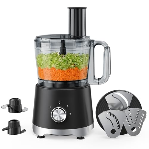 OLIXIS Food Processor 10.5 Cups, 600W Powerful Food processors with 5 Blades, Dishwasher Safe Meat Grinder for Slicing, Shredding, Chopping, Kneading, for Meat, Vegetables, Fruit, Dough - My Kitchen Products