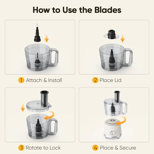 OLIXIS Food Processor 10.5 Cups, 600W Powerful Food processors with 5 Blades, Dishwasher Safe Meat Grinder for Slicing, Shredding, Chopping, Kneading, for Meat, Vegetables, Fruit, Dough - My Kitchen Products