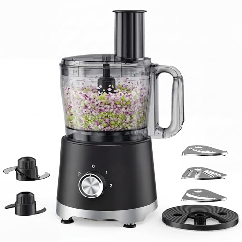 OLIXIS Food Processor 10.5 Cups, 600W Powerful Food processors with 5 Blades, Dishwasher Safe Meat Grinder for Slicing, Shredding, Chopping, Kneading, for Meat, Vegetables, Fruit, Dough - My Kitchen Products