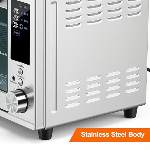 OLIXIS Toaster Oven Countertop, 29.6QT Air Fryer Toaster Oven Combo, 12-in-1 with Smart Probe, Broil, Bake, Toast & Specialized Presets, Temp Up to 450°F, 6 Accessories Included, Stainless Steel - My Kitchen Products