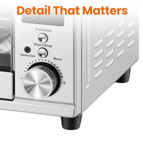 OLIXIS Toaster Oven Countertop, 29.6QT Air Fryer Toaster Oven Combo, 12-in-1 with Smart Probe, Broil, Bake, Toast & Specialized Presets, Temp Up to 450°F, 6 Accessories Included, Stainless Steel - My Kitchen Products