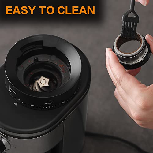 Ollygrin Burr Coffee Grinder, Electric Conical Coffee Bean Grinder With 30 Adjustable Grind Settings For 2-12 Cups, Sliver & Black - My Kitchen Products