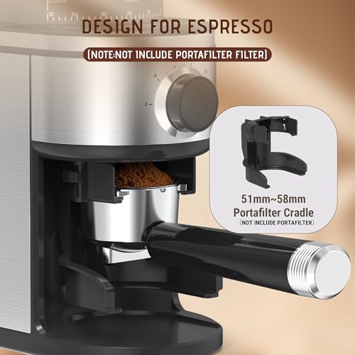 Ollygrin Burr Coffee Grinder, Electric Conical Coffee Bean Grinder With 30 Adjustable Grind Settings For 2-12 Cups, Sliver & Black - My Kitchen Products