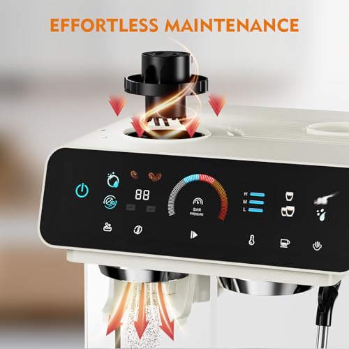 Ollygrin Semi-Automatic Espresso Machine with Grinder, 2-in-1 Coffee Machiner with Milk Frother, 20 Bar Pressure Coffee Maker, Removable Water Tank & Bean Hopper, Expresso Machine for Home Barista - My Kitchen Products