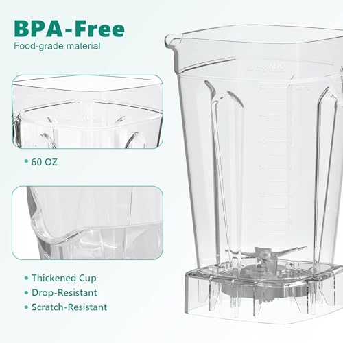 OMMO Blender 1800W, Professional High Speed Countertop Blender with Durable Stainless Steel Blades, 60oz BPA Free Blender for Shakes and Smoothies, Nuts, Ice and Fruits, Dishwasher Safe - My Kitchen Products