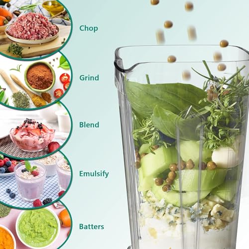 OMMO Blender 1800W, Professional High Speed Countertop Blender with Durable Stainless Steel Blades, 60oz BPA Free Blender for Shakes and Smoothies, Nuts, Ice and Fruits, Dishwasher Safe - My Kitchen Products