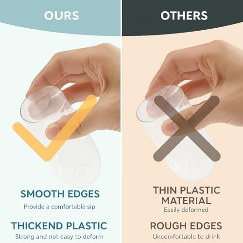 Oojami 48 Pack Champagne Flutes Plastic Gold Rimmed Stemless 9 Oz Clear Disposable Champagne Glasses, Shatterproof BPA-Free Recyclable Mimosa Glasses & Cocktail Cups for Wedding Birthday Shower - My Kitchen Products