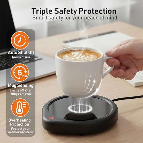 Oracer Coffee Mug Warmer, Cup Warmer for Desk with Auto Shut Off Smart Temperature Settings, Electric Beverage Tea Water Milk Heater for All Cups and Mugs, Heating Plate Candle Wax Warmer - My Kitchen Products