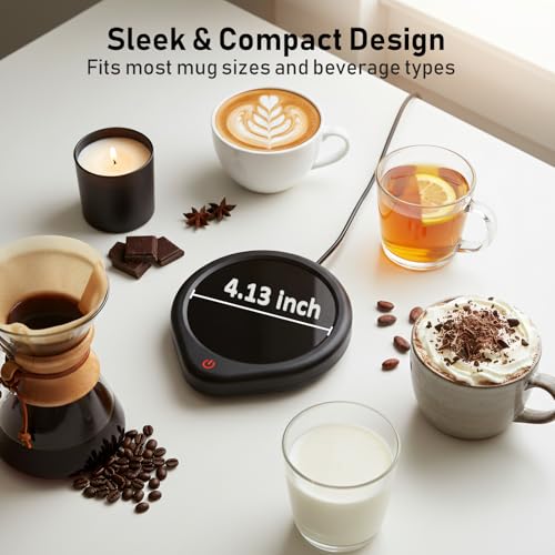 Oracer Coffee Mug Warmer, Cup Warmer for Desk with Auto Shut Off Smart Temperature Settings, Electric Beverage Tea Water Milk Heater for All Cups and Mugs, Heating Plate Candle Wax Warmer - My Kitchen Products