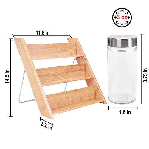 Orii 18 Jar Bamboo Compact Spice Rack with Spices Included & 5-Year Free Spice Refill Program for Countertop or Kitchen Drawer with Glass Jars - My Kitchen Products