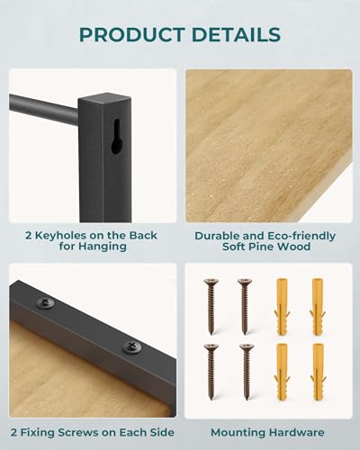 OROPY Spice Rack Wall Mounted, Rustic Wood Hanging Rack for Over The Stove, Kitchen Wall, 4 Pack - My Kitchen Products