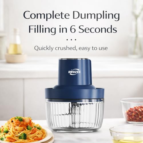 OROZEE Deluxe Food Processor, Electric Food Chopper with 1.8L (8 Cup) Capacity Glass Bowl Powerful 300W Meat Grinder Vegetable Chopper (middle) - My Kitchen Products