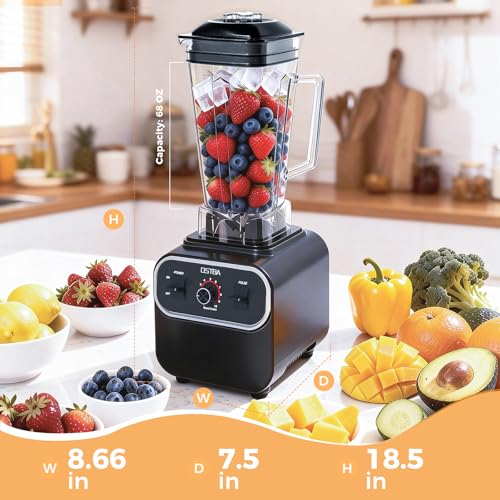 OSTBA 1600W Commercial Professional Blender for Kitchen, Heavy Duty Countertop Smoothie Blender, 68oz Large Capacity, 10-Speed Control, 6-Leaf Blades for Ice Crushing & Frozen Fruit, BPA-Free - My Kitchen Products