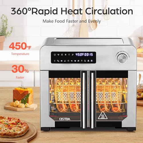 OSTBA French Door Air Fryer Toaster Oven Combo, 24QT 10-in-1 Oven - My Kitchen Products