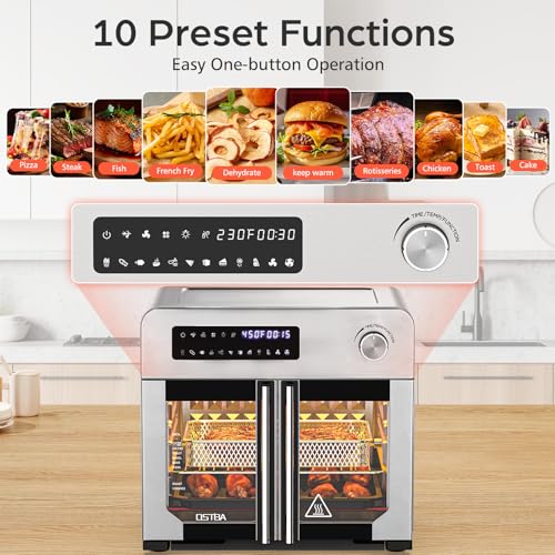 OSTBA French Door Air Fryer Toaster Oven Combo, 24QT 10-in-1 Oven - My Kitchen Products