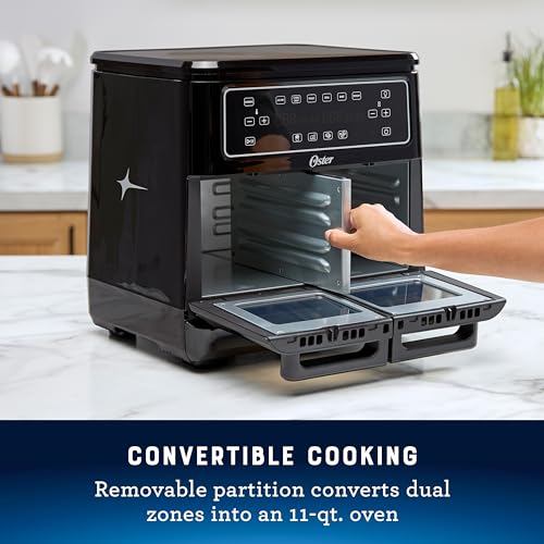 Oster 11-Quart Dual Air Fryer Oven with 2 Cooking Zones, Large Capacity Air Fryer with 6 Cooking Functions & 2 Baskets - My Kitchen Products
