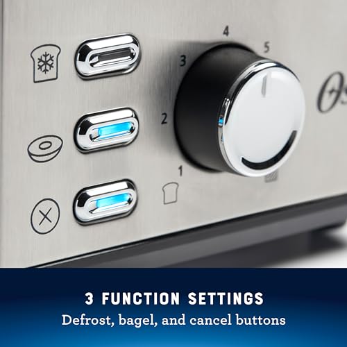 Oster 2-Slice Toaster with Extra Wide Slots, Bagel Toaster, Stainless Steel - My Kitchen Products