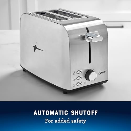 Oster 2-Slice Toaster with Extra Wide Slots, Bagel Toaster, Stainless Steel - My Kitchen Products