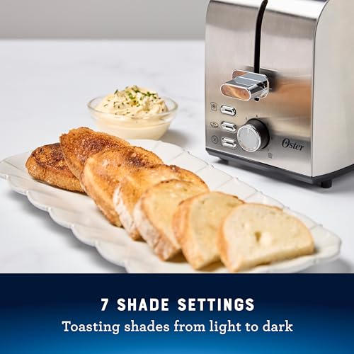 Oster 2-Slice Toaster with Extra Wide Slots, Bagel Toaster, Stainless Steel - My Kitchen Products