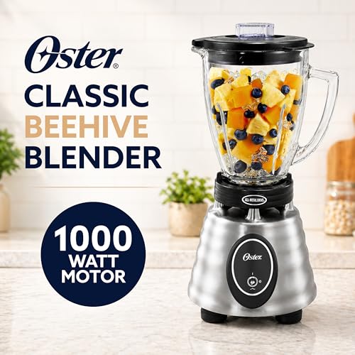 Oster Classic Series Heritage Blender with 6-Cup Glass Jar, 1000 Peak Watts, 600 Rated Watts, Stainless Steel Countertop Blender - My Kitchen Products