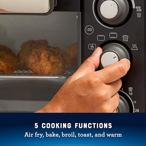 Oster® Compact Air Fryer Toaster Oven. Convection Countertop Pizza Oven, 4-Slice Toaster with 5 Cooking Functions – Air Fry, Bake, Toast, Broil, and Warm - My Kitchen Products