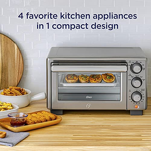 Oster Compact Countertop Oven With Air Fryer, Stainless Steel - My Kitchen Products