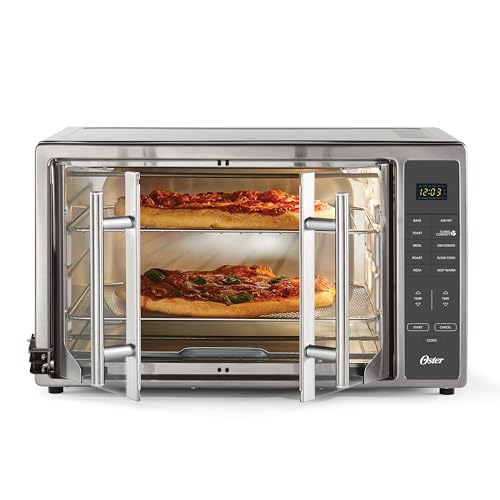 Oster Extra Large 42L French Door Countertop Toaster Oven, 10-in-1 Air Fryer Oven, with Air Fry Rack, Wire Rack, Baking Pan and Crumb Tray, Stainless Steel - My Kitchen Products