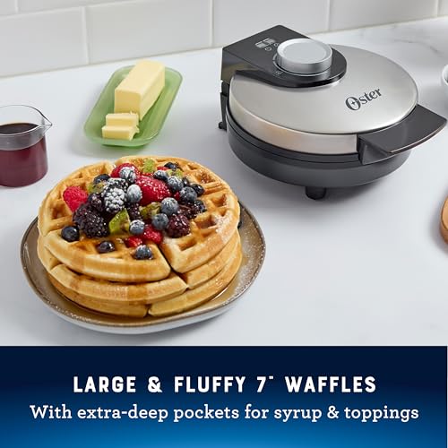 Oster Nonstick Belgian Waffle Maker, Nonstick Ceramic Waffle Iron - My Kitchen Products