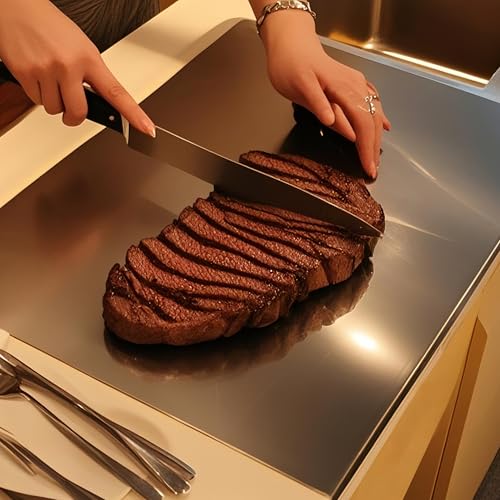 OTAVILEM Stainless Steel Cutting Boards for Kitchen, Kneading Cutting Board Mats, Metal Cutting Board for Meat, Fruits, Vegetables, Bread, and Baking Large Cutting Boards 19.7"L x 15.7"W - My Kitchen Products